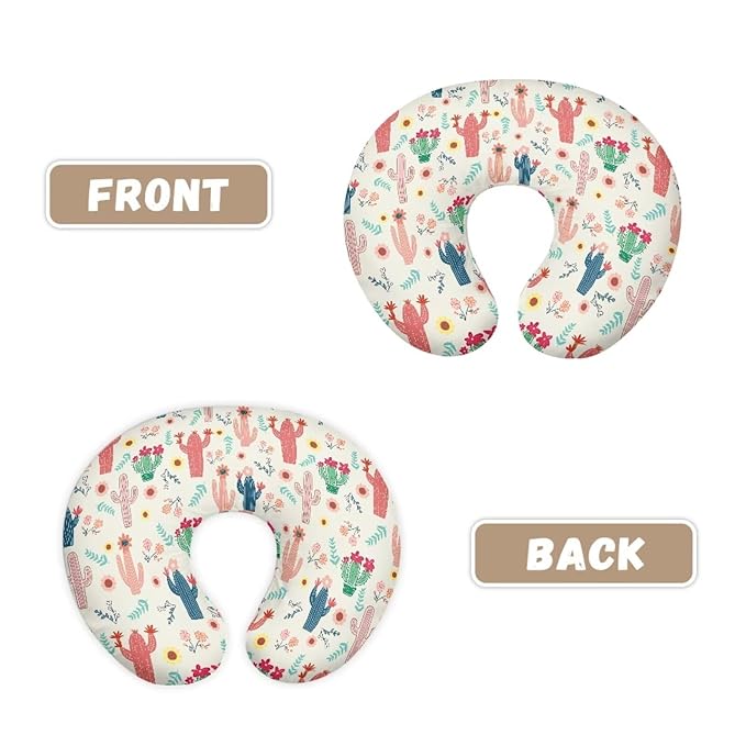 Forchrinse Cactus Baby Nursing Pillow Cover Removable Breastfeeding Pillow Cover for Infant Cute Pattern Nursing Pillowcase Slipcovers Cushion Cover for Girls Boys