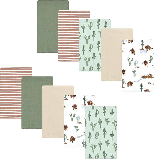 Luvable Friends Hudson Baby Flannel Burp Cloths 10pk, Forest Trail