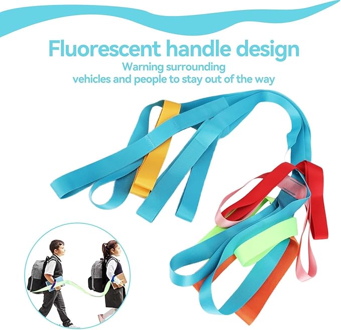Walking Rope for Preschool, Antilost Children Line Ropes Adjustable Colorful Handles Line up Crossing Rope School Supplies for 12 Children 2 Teachers, Preschool & Daycare