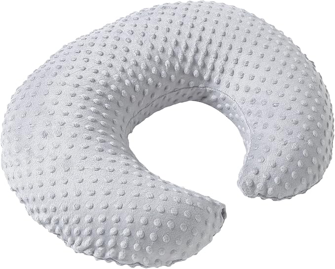 Nursing Pillow and Positioner with Cover for Breastfeeding and Bottle Feeding, Propping Baby, Tummy Time, Baby Sitting Support, Awake-Time Support (Grey, 22" x 17.7" x 5.9")