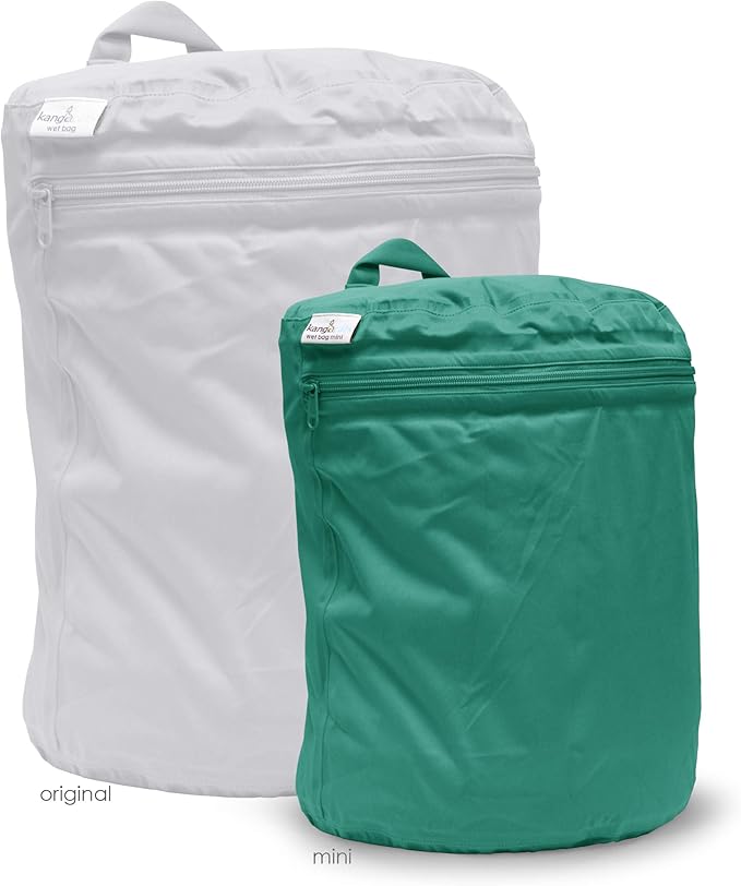 Kanga Care Wet Bag MINI Seam Sealed Waterproof 3D Dimensional for Baby Cloth Diapers, Travel, Beach, Pool, Gym, Swim | Peacock