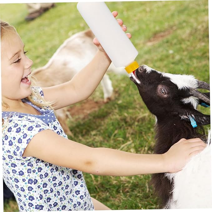 2sets Multifunctional Lamb Feeding Bottles Durable Milk Feeding Bottles for Newborn Animals Portable Design for Farm Use for Sheep Calves and Piglets Replaceable Feeder