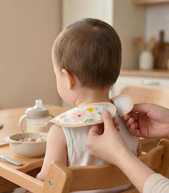 3-Pack Waterproof Baby Bibs for Eating - Mess Proof Lightweight Toddler Feeding Bibs with Large Food Catcher, Food-Grade Baby Eating Essentials, Easy to Put On & Clean(Country Floral)