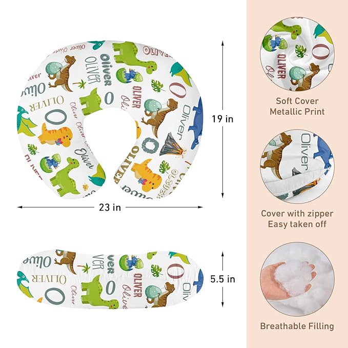 Dyoart Baby Nursing Pillow Cover,Personalized Soft Nursing Covers,Custom Breastfeeding Pillow Slipcover for Bottle Feeding,Gifts for Toddler Infant(23"x19"x5.5")(one Size)
