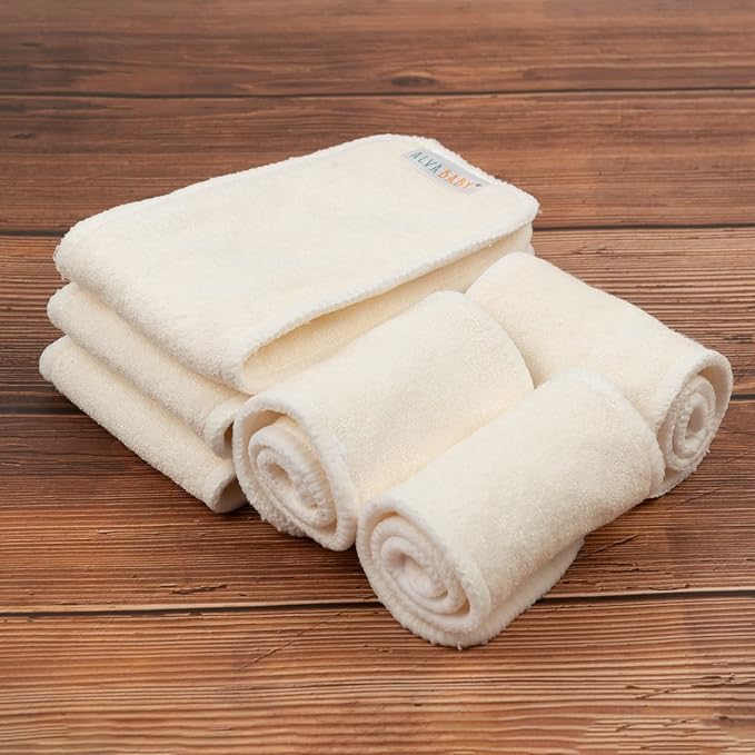 ALVABABY 12PCS Newborn Cloth Diaper Inserts - 4 Layers, Reusable, Overnight 12SMB