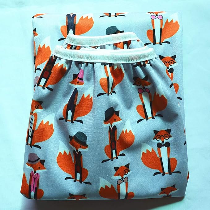 Pail Liner for Cloth Diapers Nappy Inserts Large Laundry Wet Bag Elastic Washable Reusable 27.6in x29.5in (Fox)