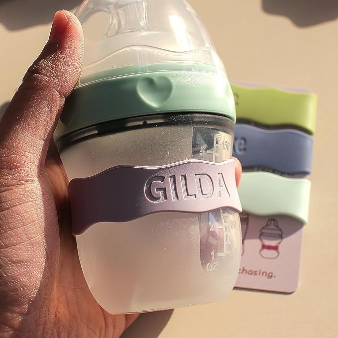 3 Pack Personalized Water Bottle Name Bands, Custom Silicone Baby Bottle Labels for Daycare Reusable, Laser Engraving Bottle Name Tags, Customized Kids Cups Grip Straps Waterproof