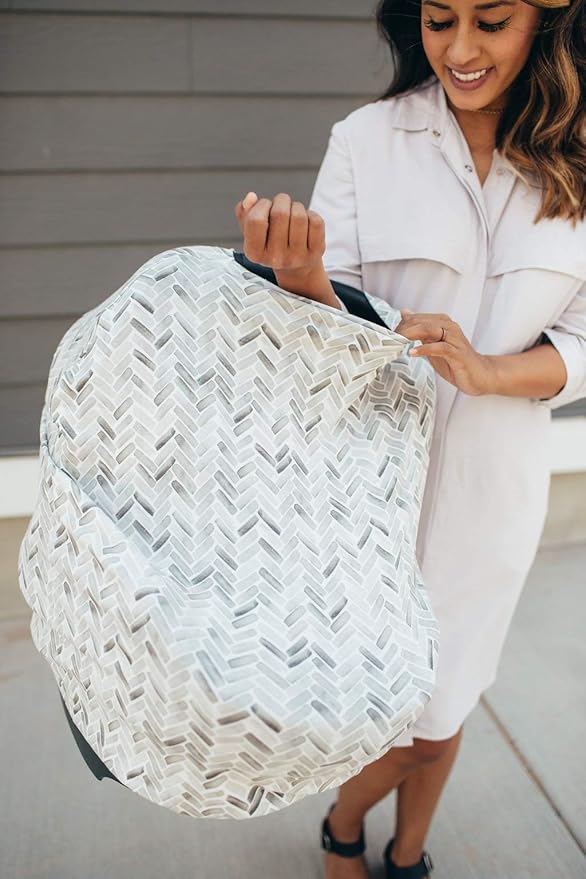 Copper Pearl Multi-Use Cover: Car Seat Covers, Nursing Cover, and Stroller Cover for Sun - Stretchy Fabric, All-Season Use, Stylish Designs, Easy Access for Moms - Alta
