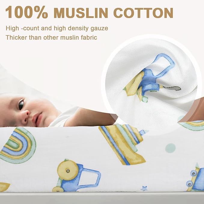 Owlowla Changing Pad Cover,Ultra Soft Cotton Changing Table Covers,Breathable&Durable Nursery Diaper Changing Pad Sheets for Baby Boys Girls(Baby Boy&Dino)