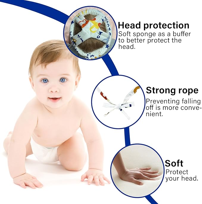 Baby Safety Helmet Baby Head Protector No Bumps for Running Walking Crawling, Safety Head Adjustable Protective Cap Headguard Hat