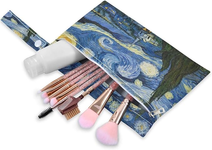 Van Gogh The Starry Night Art Print Waterproof Wet Bags - Machine Washable | Wet Dry Bag for Cloth Diapers, Swimsuit,Daycare, 2 Pack