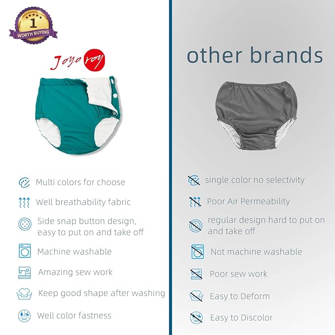Joyo roy Baby Swim Diaper 1T Reusable Swim Diaper Water Diaper Water Diapers Infant Swim Diaper Swim Diapers Medium 6-12 Months Reusable Swim Diapers Large Reusable Diapers Baby Swimming Diapers
