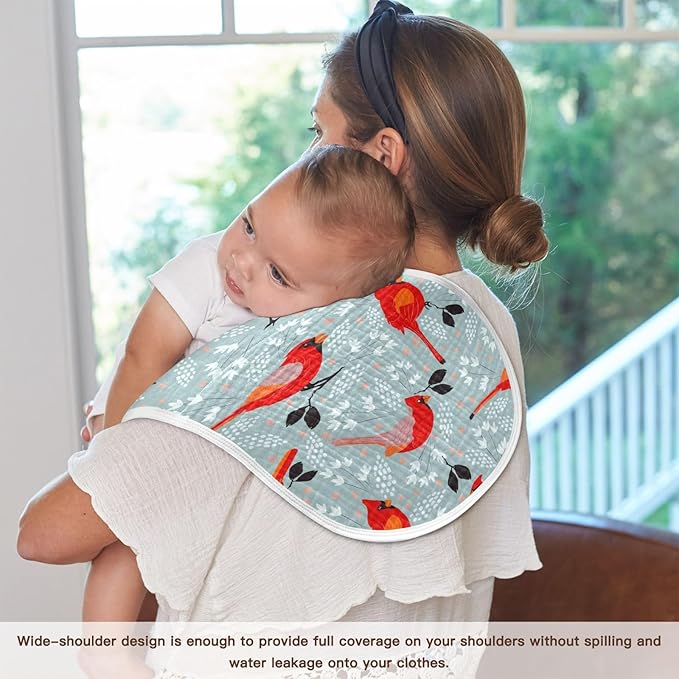 vvfelixl Muslin Burp Cloths Cardinals Bird Baby Washcloths for Baby Girl Boys 2 Pack