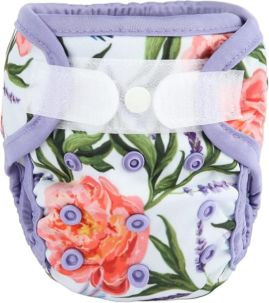 Newborn Baby Cloth Diaper Cover Nappy Hook and Loop (Hummingbirds Flowers)