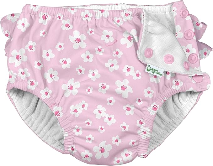 i Play Girls Reusable Absorbent Baby Swim Diapers Small Blossoms 18 Months