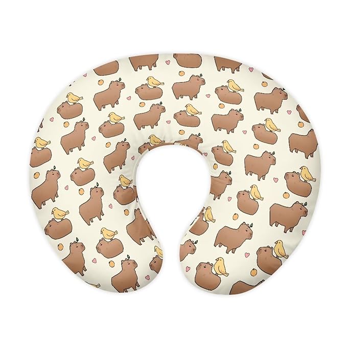 Capybara Nursing Pillow Cover for Baby Boy Girl Slipcover for Breastfeeding Pillows, Soft and Stretchy Safely Breastfeeding Pillow Cover Breathable and Washable