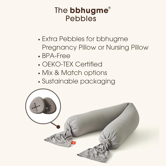bbhugme Extra Replacement 100% BPA-Free Silicone Pebbles for Pregnancy or Nursing Pillow, Stone