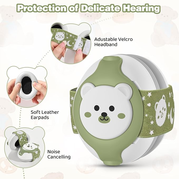 YomauiYee Infant Earmuffs,Baby Headphones Noise Cancelling Infant Ear Protection with Carrying Bag,25dB Baby Travel Essentials for Sleep/Plane/Noisy Event