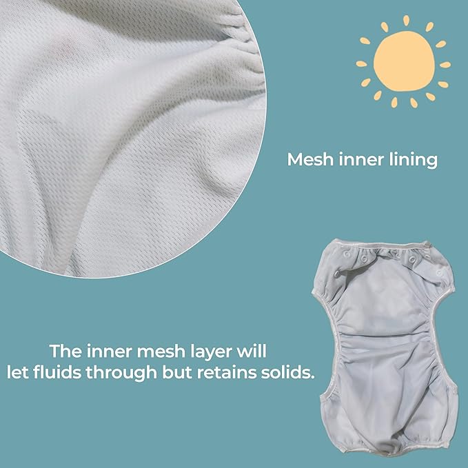 KaWaii Baby Swim Diapers, 3-Pack Washable Reusable One Size (10-40 lbs) Boy & Girl Swimming Lessons Water Activities #2