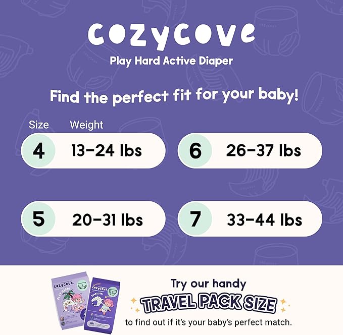 Cozycove Travel Pack Size 6 Training Pants Carton, Play Hard Slim Active Pants Diapers, Size 6 (26-37 lbs), 100 Count (20 Packs of 5)