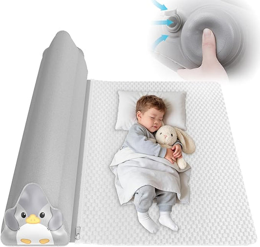 Single Inflatable Bed Rail: with Built-in Pump, 2026 Portable Travel Bed Bumper for Hotel, Visiting & Home, Soft Foldable Safety Guard
