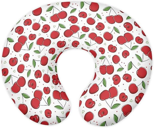 Cherry Feeding Pillow Cover Washable & Breathable Nursing Pillow Slipcovers Breastfeeding Newborn Feeding Cushion Cover Practical Gift, Best Choice for Mom Cover Only