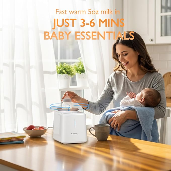 Waterless Baby Bottle Warmer and Shaker, 30s Rapid Automatic Formula Shaker for Clump-Free Milk, Multi-Function for Bottles and Food Jars