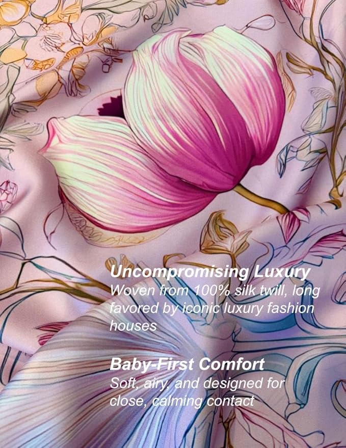 Le Veilea 3-in-1 Silk Nursing Cover - 100% Silk Twill Breastfeediing Cover, Baby-Friendly, Converts to Stylish Poncho & Refined Scarf, Lightweight & Breathable