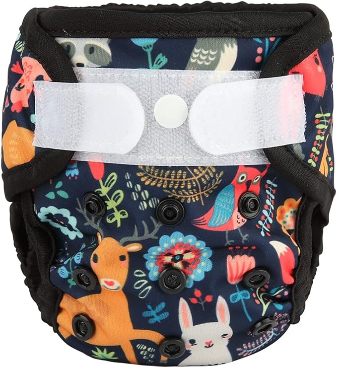 Newborn Baby Cloth Diaper Cover Nappy Hook and Loop (Owl Rabbit)