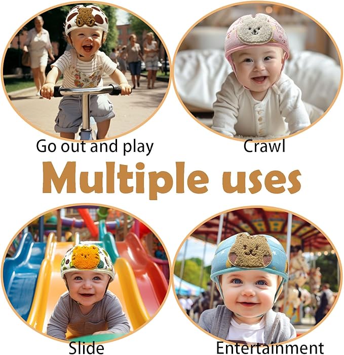 Soft Infant Safety Helmet,Baby Helmet for Crawing Walking,Baby Helmet 1-2 Years for Anti-Fall Head Protector,Adjustable