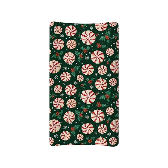 Christmas Candy Changing Pad Cover for Baby Soft and Comfy Diaper Change Table Covers with Elastic Edge Easy to Install Changing Mat Sheet for All Season Gift for Friends