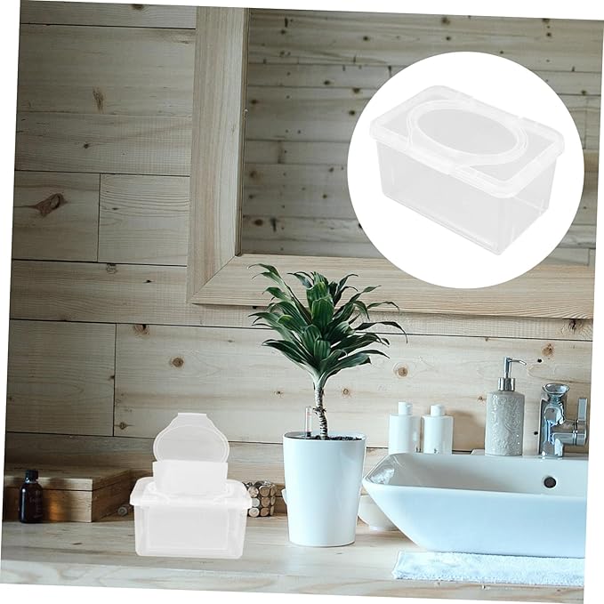 Zerodeko 2pcs Reusable Wipe Dispenser for Wipes Portable Wet Holder with Dust Cover Lightweight Pp Material Easy Access for Home Nursery