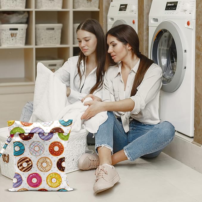 Wet Bag for Baby Swimsuit Kids Wet Dry Bag for Breast Pump Parts Diaper Bag Toiletries Daycare Organizer Beach Vacation Essentials Colorful Donut Waterproof Travel Laundry Bags