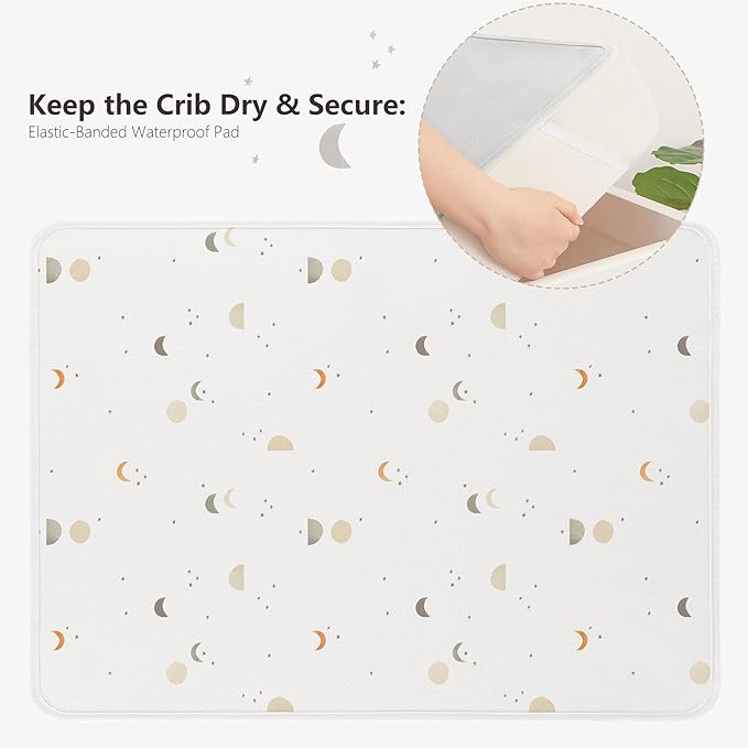 Baby Changing Pad Portable Changing Mat for Babies, 2 Pack Soft and Foldable Baby Changing Mat for Travel or Home, 35 * 29.5 inch Changing Pad for Diaper Bag - Gray&Moon