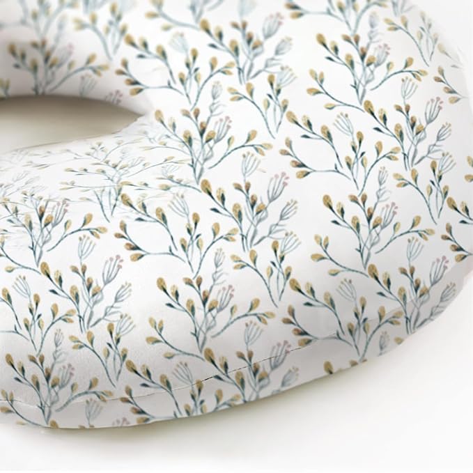 Nursing Pillow Cover, 2 Pack Stretchy Removable Nursing Covers for Breastfeeding Pillows, Ultra Soft Newborn Feeding Pillow Cover for Baby Girl and boy, Willow and sage Style