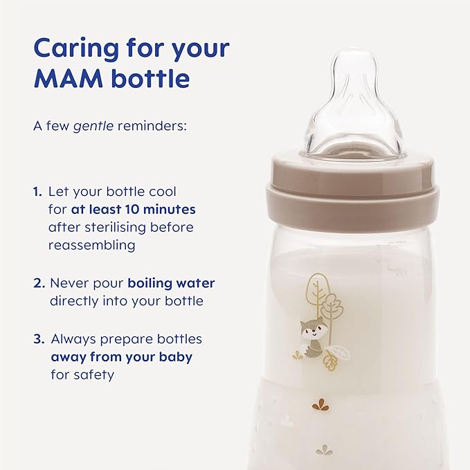 Mam Self Sterilising Anti-colic Bottle 260ml 3 Pack Boys Colours
