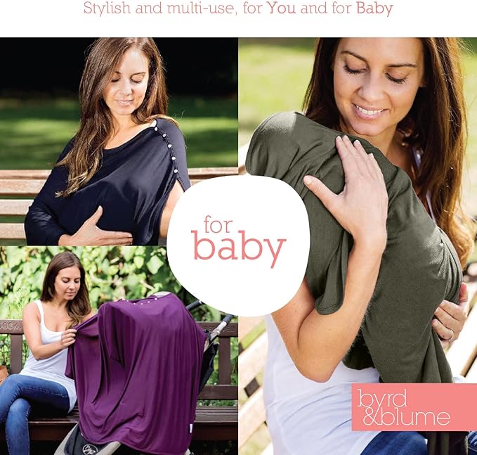 Byrd & Blume Maternity Nursing Cover Breathable Lightweight Breastfeeding Cover Wrap Shawl Scarf Poncho Full 360