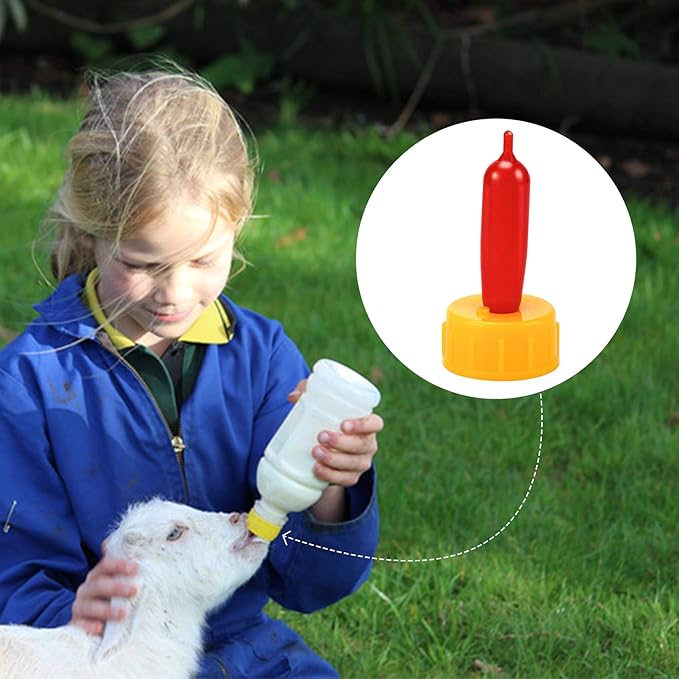 PAGOW 20PCS Nipple for Goats, Small Animal Milk Drink Nipples, Soft Rubber Pacifier for Nursing Lambs and Goat Kids