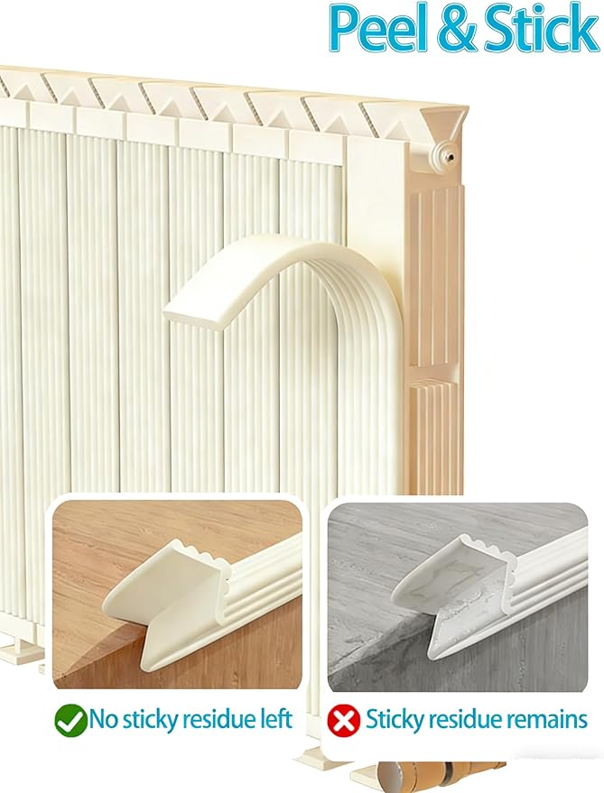 ZOMPAGO Baby Proofing Corner & Edge Protectors, White Foam 0.35" Thick x 3.15" Wide x 6.56 FT, Self-Adhesive Bumper Strip, Baby Safety Bumpers for Nursery, Kitchen, Fireplace, Table & Furniture
