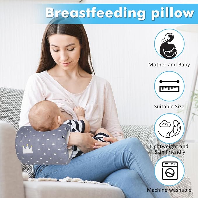 Baby Feeding Arm Pillow,Nursing Arm Pillows for Breastfeeding，Soft Cotton for Newborn, More Support for Mom and Baby,Portable and Washable,Ergonomic Nursing Essentials(Broadcrown)