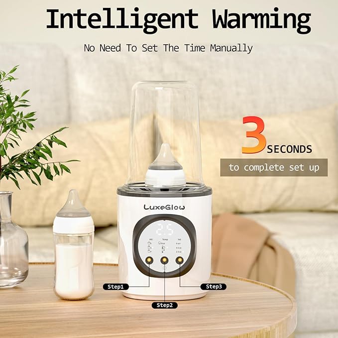 Fast Baby Bottle Warmer for Breastmilk and Formula,10-in-1 Functionality Intelligently Heating, Accurate Temperature Control, Sterilizing, Travel-Friendly Design for All Bottle Sizes