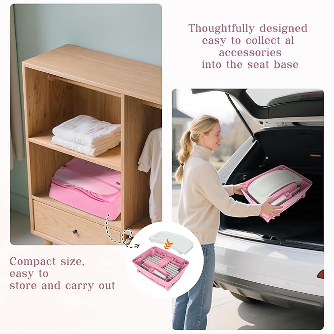 5 in 1 Foldable Baby High Chair,Convertible Highchair for Babies and Toddlers-Portable Infant Booster Seat,Carry Small Box,Dining Chair,Toddler High Chair with 5-Point Harness,Removable Tray-Pink