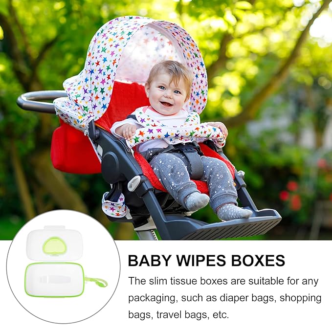 On- The- Go Wipes Dispenser Baby Outdoor Travel Stroller Wet Wipes Box Refillable Container for Car Bathroom Living Room
