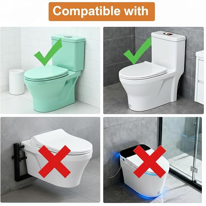 Toilet Locks Baby Proof - Toilet Seat Locks for Toddlers, Strong 3M Adhesive, Easy One-Hand Operation, Child Safety, Fits Most Toilets(3-Pack)