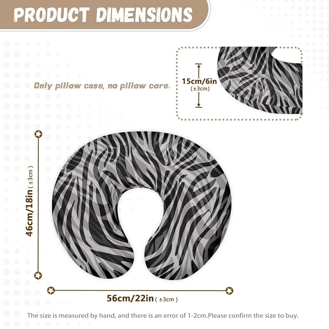 Zebra Breast Feeding Nursing Pillow Cover with Hidden Zipper, Breastfeeding Nursing Pillow Slipcovers Super Soft for Breastfeeding Moms