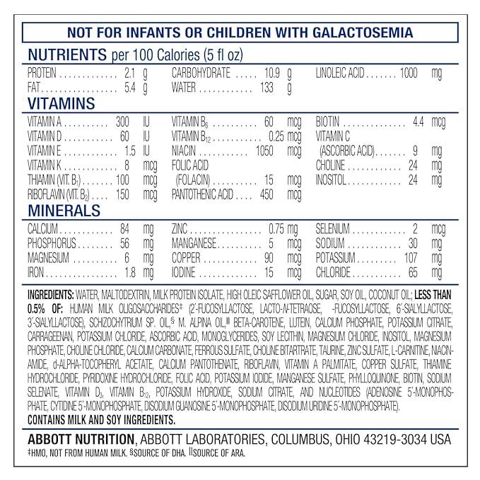 Similac 360 Total Care Sensitive Infant Formula for Fussiness & Gas Due to Lactose Sensitivity, Has 5 HMO Prebiotics, Baby Formula, Ready to Feed, 32-fl-oz Bottle, Pack of 6