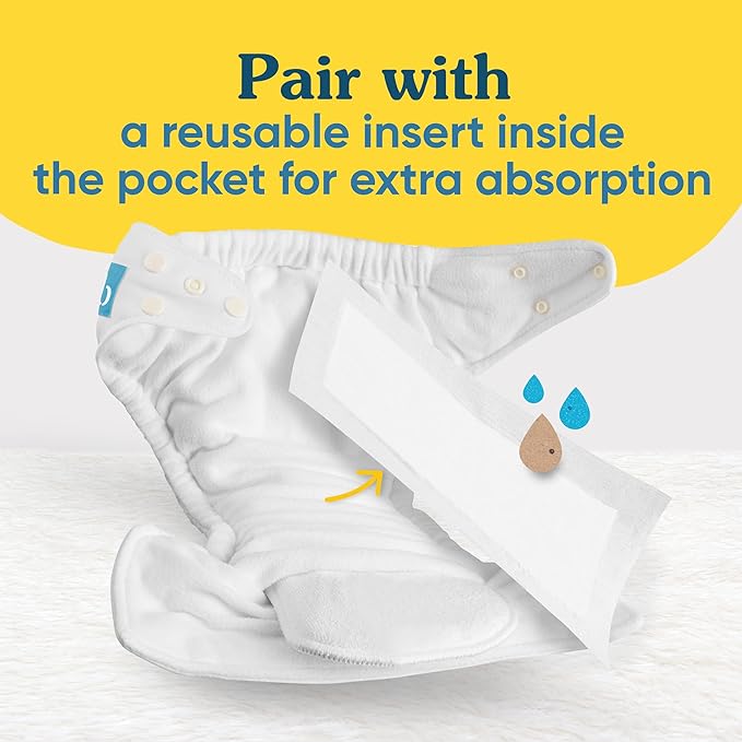 Charlie Banana Absorbent Disposable Inserts for Cloth Diapers, Hybrid Cloth Diaper System, 32 Count Pack