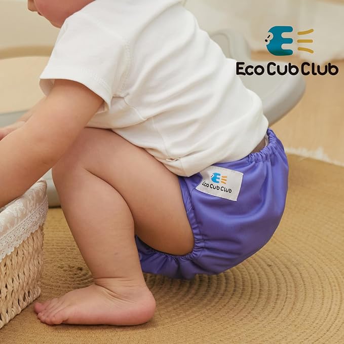 Reusable Washable Cloth Diapers 6pcs for Baby Shower,Leak-Proof Double Gussets Fleece Lining,12 Soft Fleece Inserts & 2 Wet Bags,Packed in Durable Travel Handbag&Key Chain-B-01-F