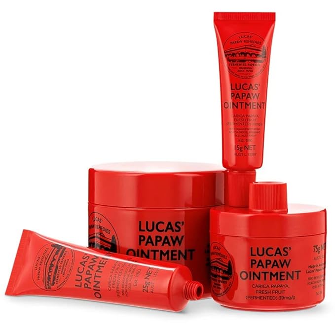 Lucas Papaw Ointment 25g — 2 Pack — Fermented Papaya Lip and Skin Balm, Multipurpose Topical Ointment for Dry Lips, Cracked Skin and Minor Irritations, Made in Australia