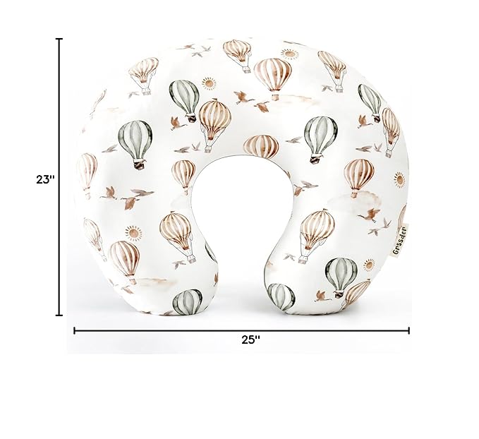 GRSSDER Nursing Pillow Cover Stretchy Minky Removable Nursing Covers for Breastfeeding Pillows, Ultra Soft Comfortable Slipcover for Boy and Girls, Balloon
